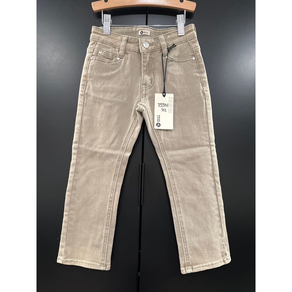 Daily Seven Kids Straight Fit Washed Jeans Cool Mint Tan Size 4Y 920430 NWT